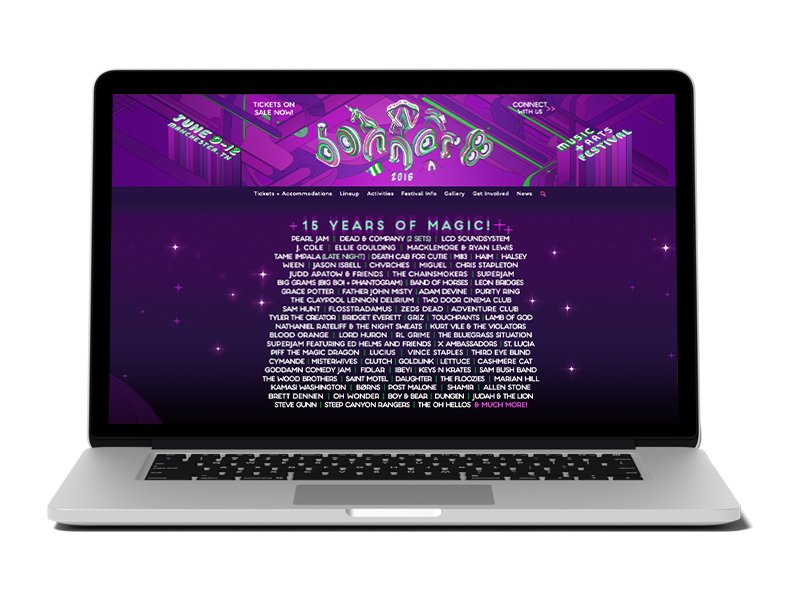 Assoc. Director of Technology - Superfly - Bonnaroo Website 2016